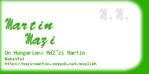 martin mazi business card